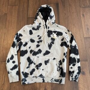Dutch Bros Hoodie Adult L Gray Tie Dye Long Sleeve Pullover Sweater Coffee